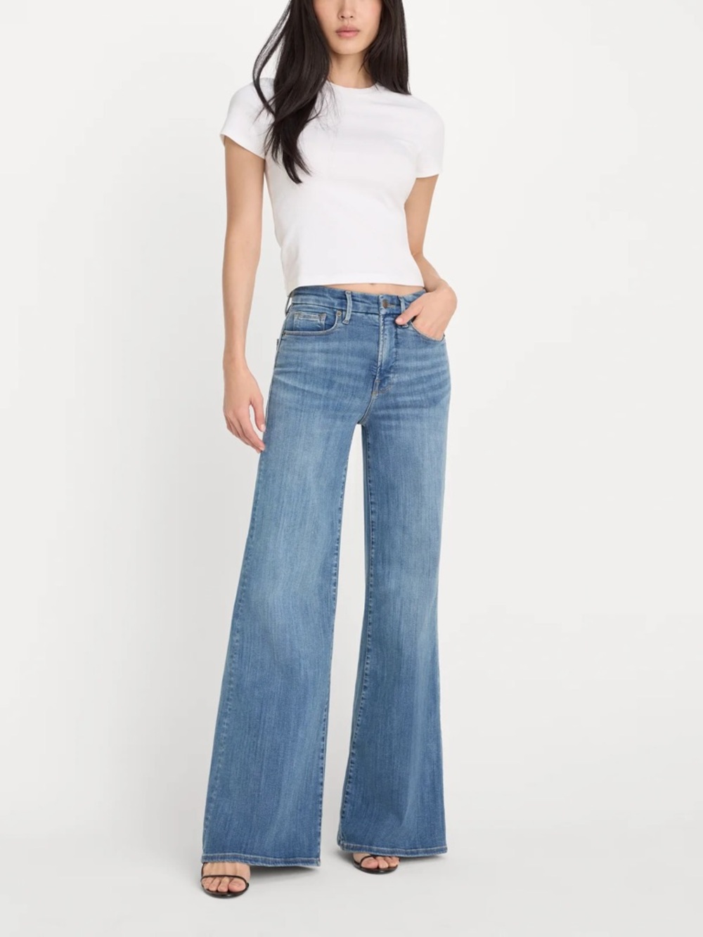 Good American - Good Waist Palazzo Jeans - Picture 2 of 4